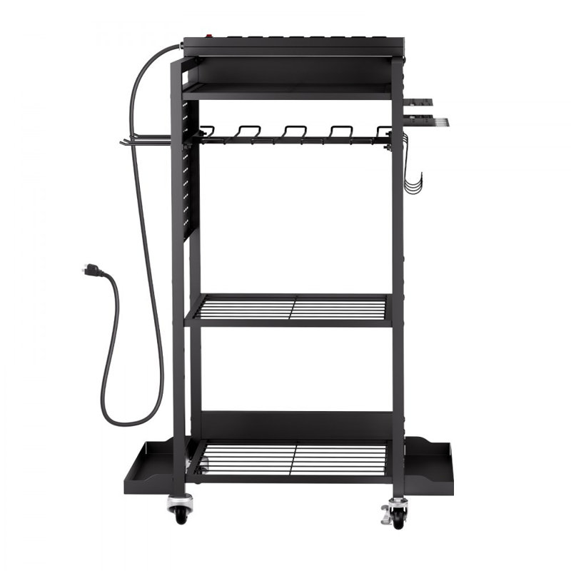 4-tier Tool Organizer Cart with Charging Station Garage Cart on Wheels