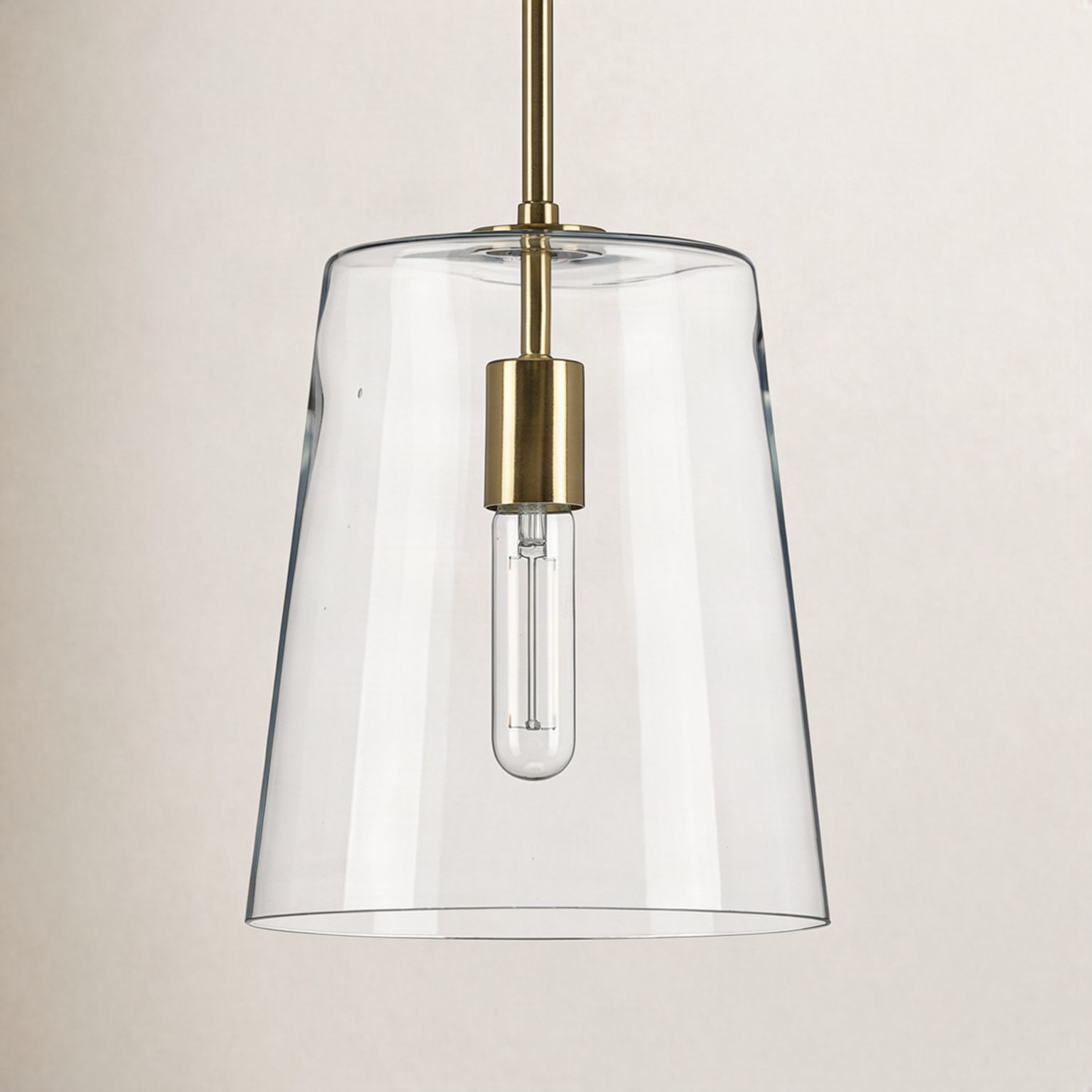 Selena Single Light Glass Dimmable Pendant, 15.88" H x 10.5" W x 10.5" D, Gold