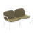 Luna Outdoor Patio PP Loveseat, White Frame With Green Cushion-2042392000