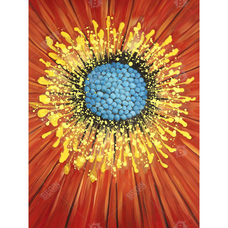 Gros plan sur une fleur rouge - Toile florale pour la décoration intérieure