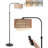 Boho Floor Lamp With Handmade Rattan Shade, Dimmable LED Bulb, Remote & Footswitch, 5 Color Temps