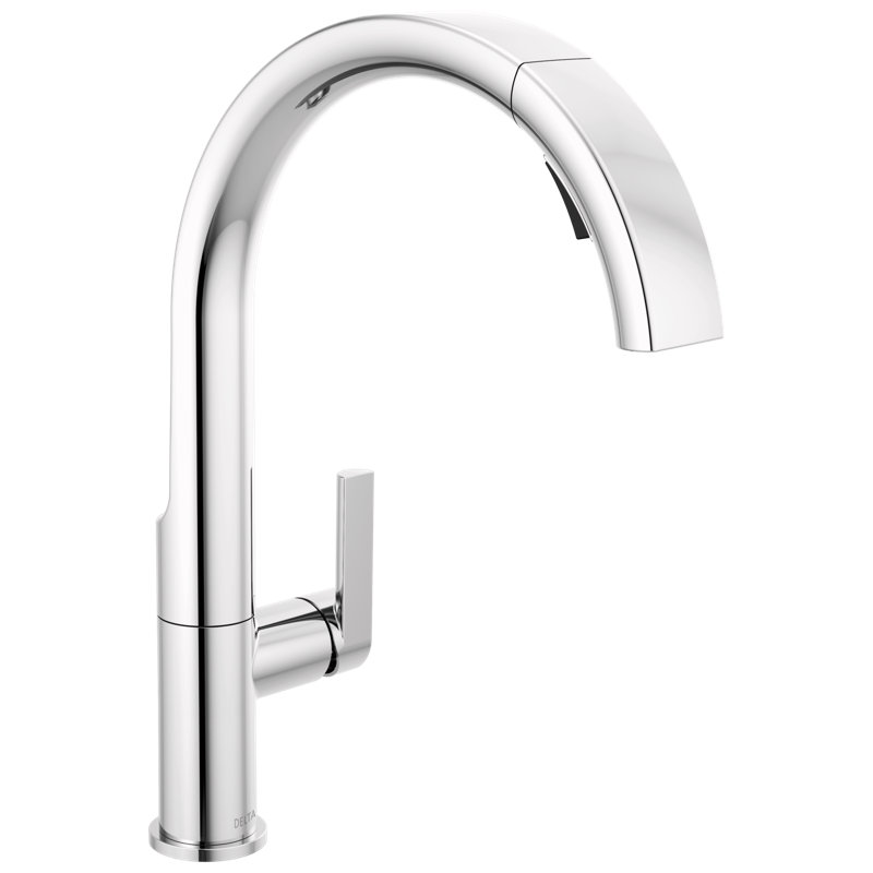 Keele Chrome Kitchen Faucet with Pull Down Sprayer, Modern Single Hole Kitchen Sink Faucet, Single Handle, Chrome, Chrome