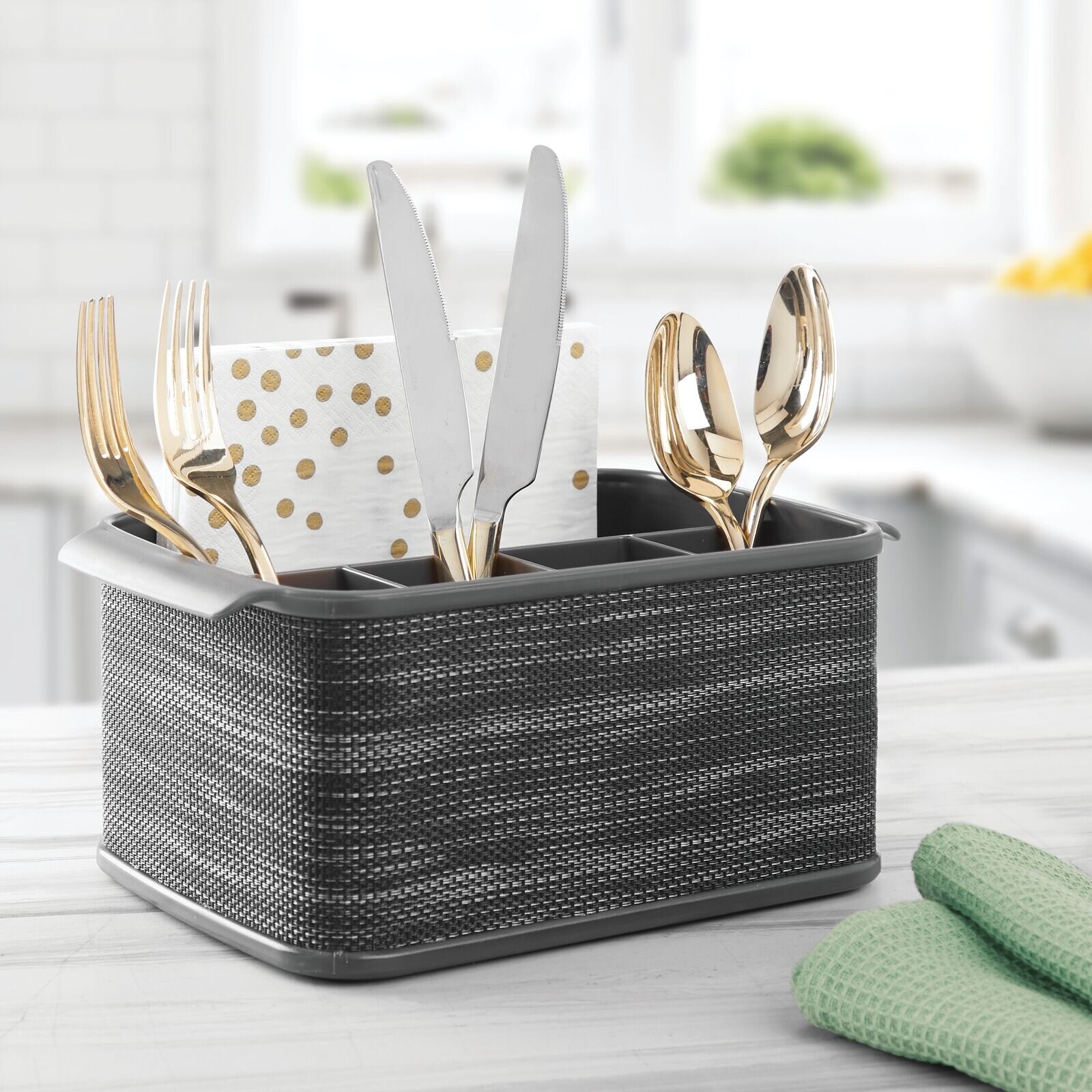 mDesign Plastic Cutlery Storage Organizer Caddy Bin | Wayfair