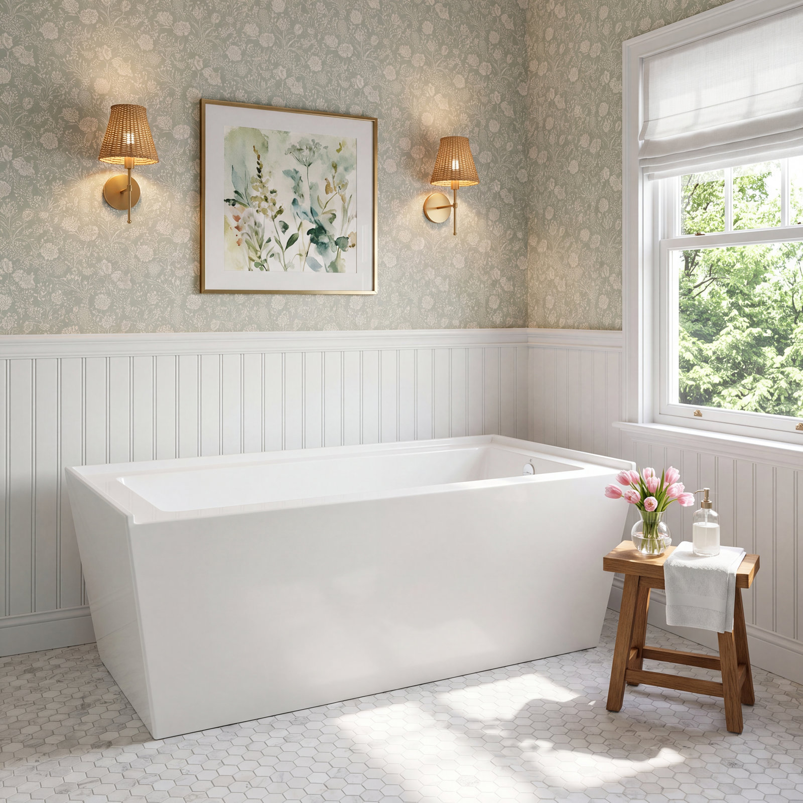 Aqua Eden 60" Rectangular Alcove Bathtub, Right Hand