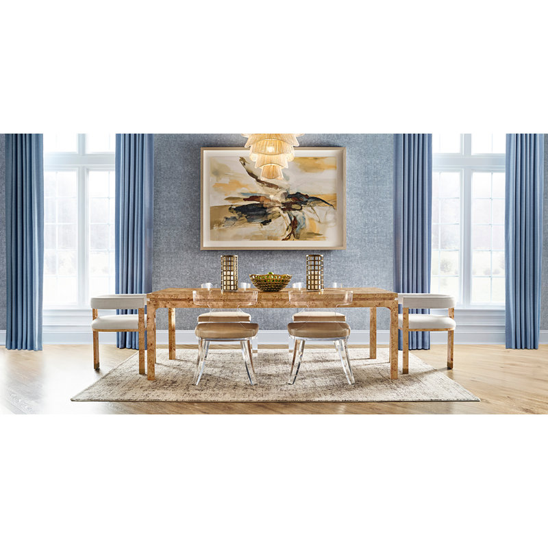 Modern Rectangular Dining Table, Brown
