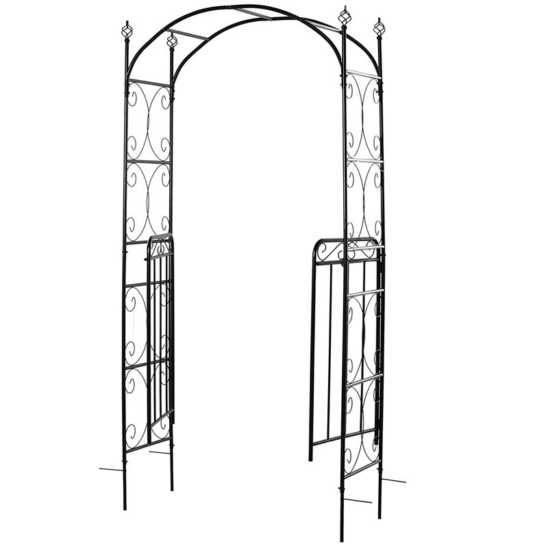 Rupert 108cm W x 45cm D Metal Arbour in Black