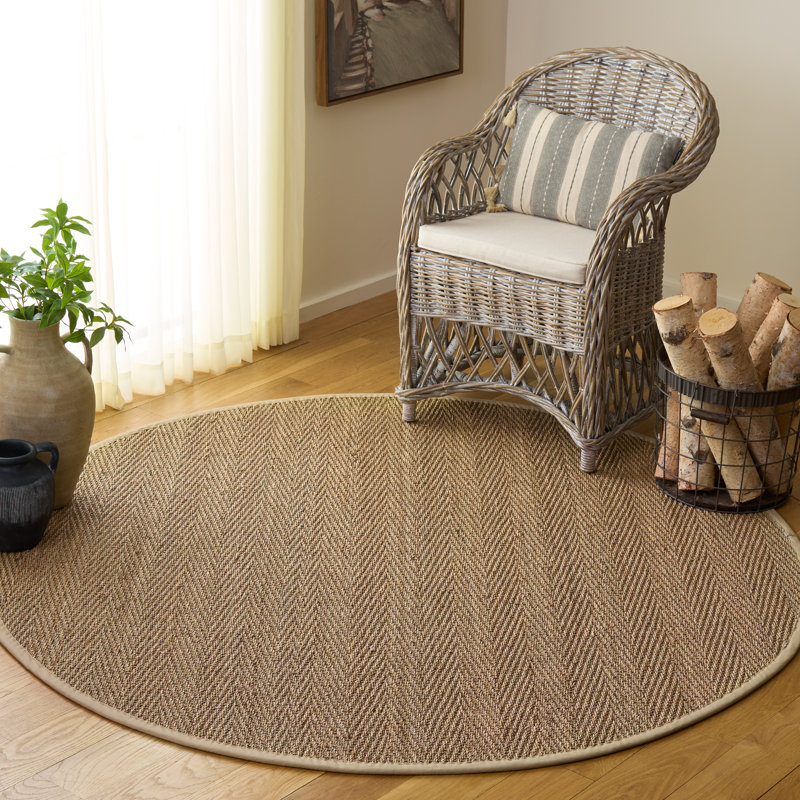 Natural Fiber Performance Solid Color Rug, Round 6'