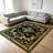 1PC Vintage Gold Black Ornate Damask Floral area rugs for Living Room, Soft, All seasons, Easy-maintain, Washable Indoor mat, Farmhouse suitable for dining room, bedroom, kitchen, entryway, home office, hallway, Home Decor, Outdoor Decor.-500118576