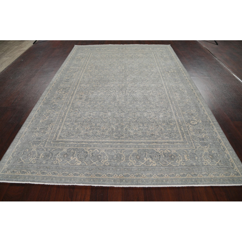 Tapis ivoire / bleu clair en laine Ziegler