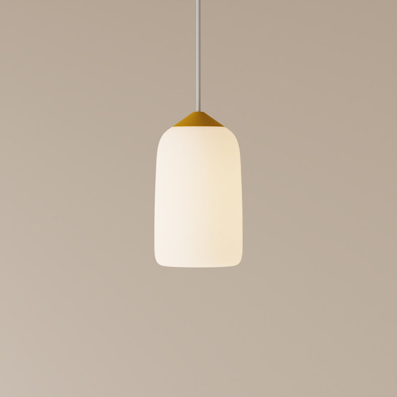 Goby Pendant Light, White, Sunrise, 18" H x 9" W x 5.25" D