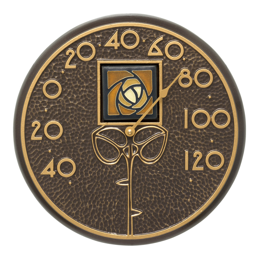 Dard Hunter Rose Indoor/Outdoor Wall Thermometer Whitehall Products 