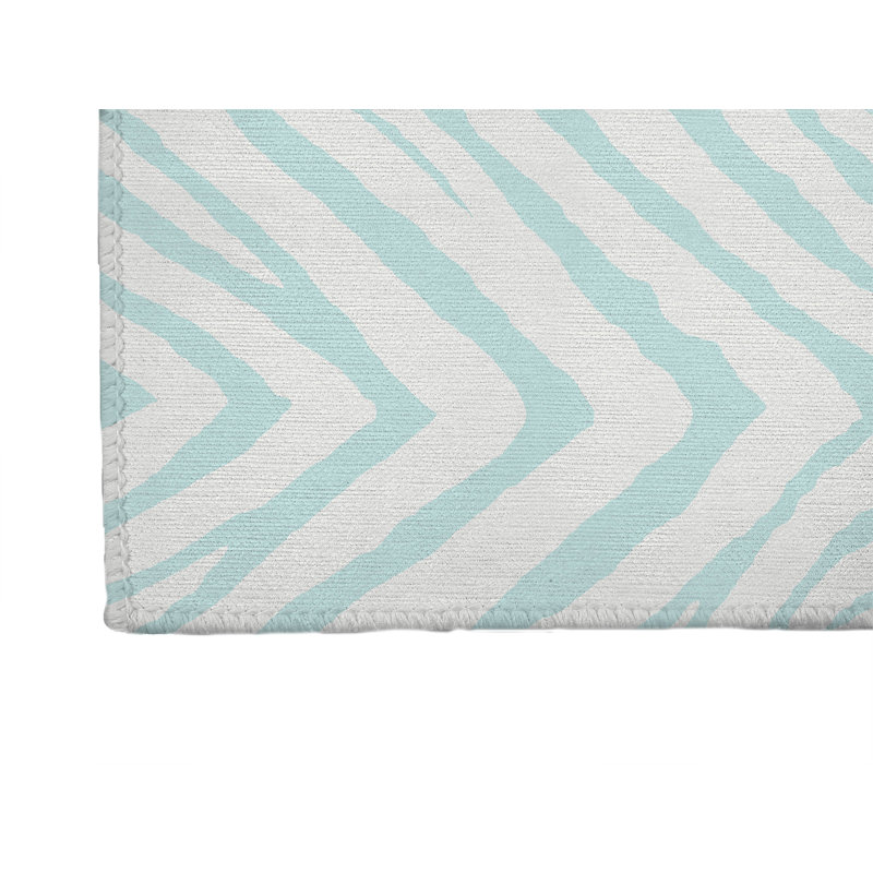 Tapis de jeu Zebra, Bleu clair / bleu, Rectangle 24 po x 36 po