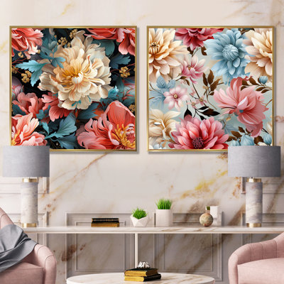 Bouvet - Ensemble de 2 reproductions d'art sur toile florales