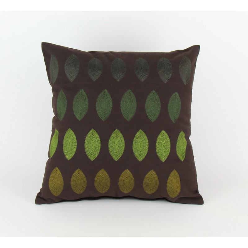 Geometric Linen Throw Pillow, Green