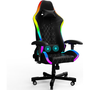 Diamond Professioneller Gamer-Stuhl. 180º-Neigung, höhenverstellbar,  4D-Armlehne, Nacken- und Lendenkissen
