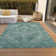Machine Washable Indoor/Outdoor Xhevrie Teal Rug