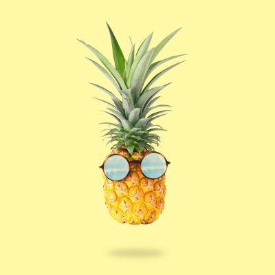 Pineapple With Sunglasses - Wrapped Canvas Print