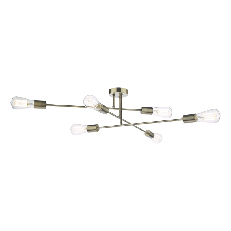 Winside Semi Flush Mount, Antique Brass