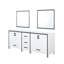 White Double Bath Vanity 80 In. W X 22 In. D, And 30 In. Mirrors-117984850
