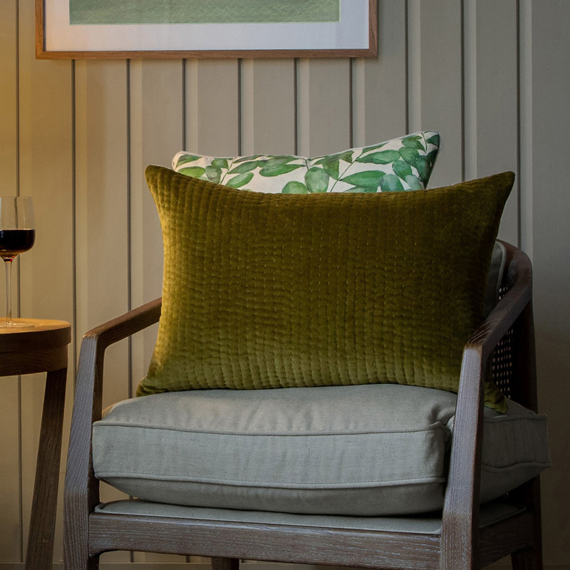 Cushion, 40cm x 60cm, Rectangular, Olive