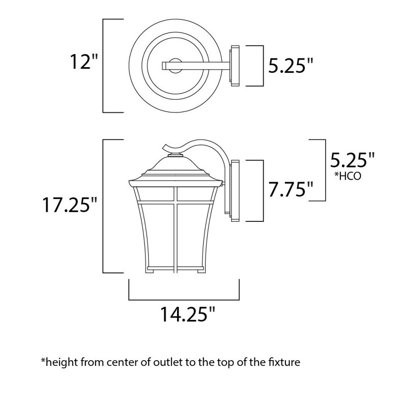 Livingston Wall Light, 17.25" H x 12" W x 14.25" D