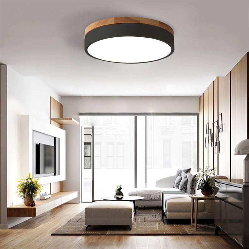 Aritina LED Flush Mount, 4500K, Matte Black
