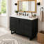 Meuble-lavabo moderne de 47,2 po avec 2 portes d'armoire, 6 tiroirs, glissières dissimulées à fermeture en douceur, plateau en résine SMC, conception peu encombrante