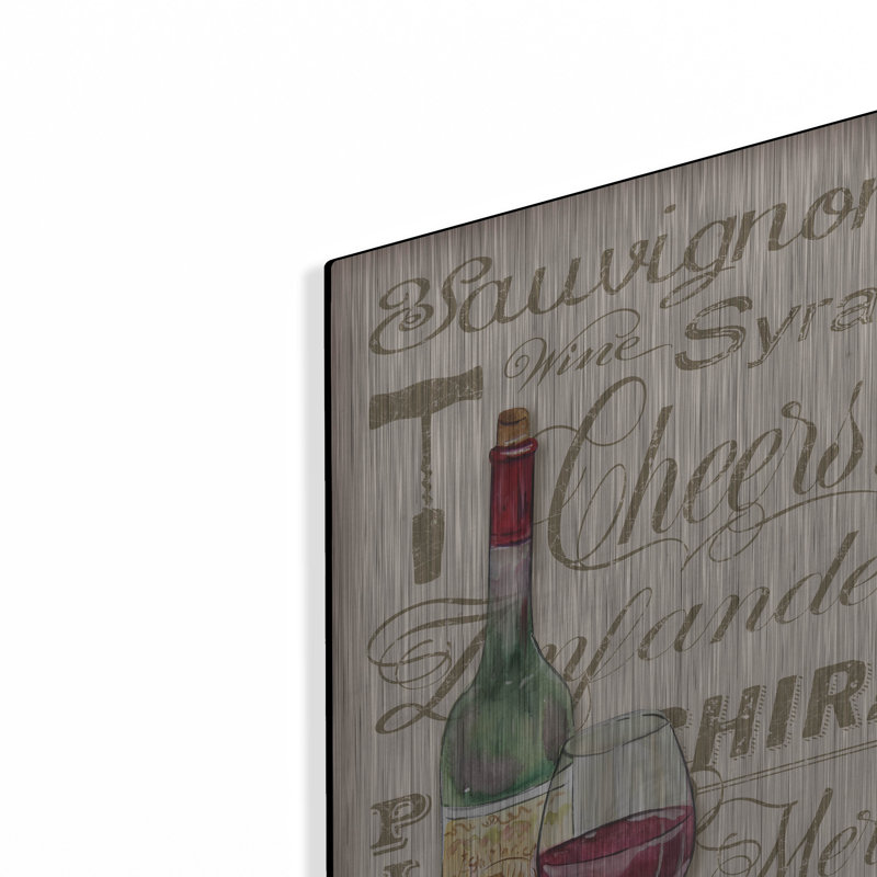  «Cheers Wine Art 71» par Jean Plout, art mural en métal, 16 po x 24 po, 16 po x 24 po