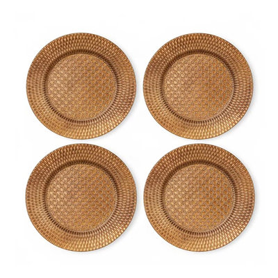 Ensemble de 4 assiettes de présentation plaquées or Weaver
