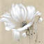 Fleur sauvage blanche abstraite - imprimé floral contemporain