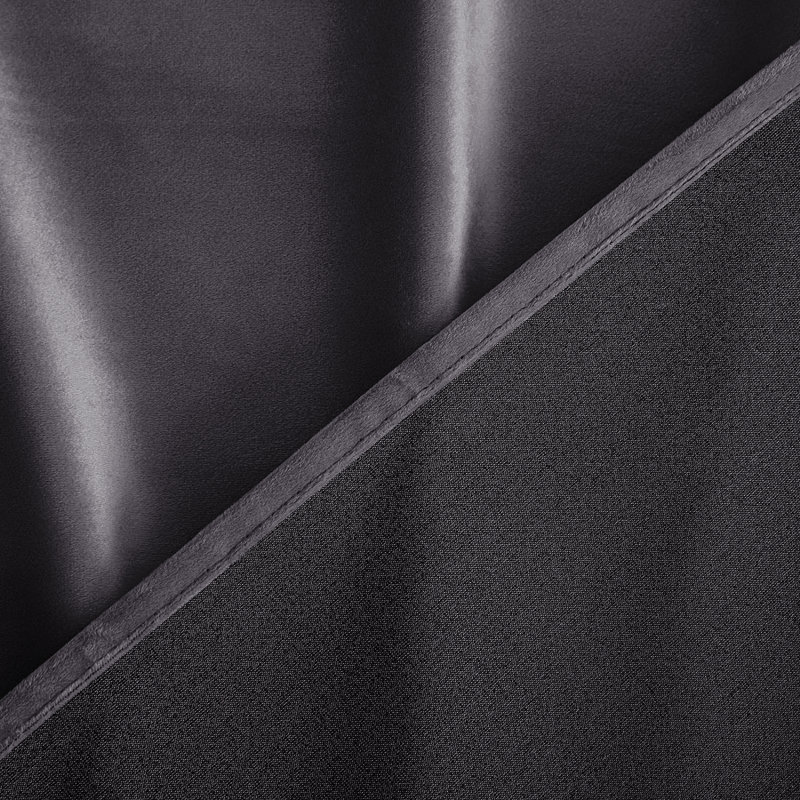Thermal Velvet Curtains with Eyelet Ring Top - Blackout Crushed Velvet Drapes Pair, Charcoal, 168cm Width x 228cm Drop