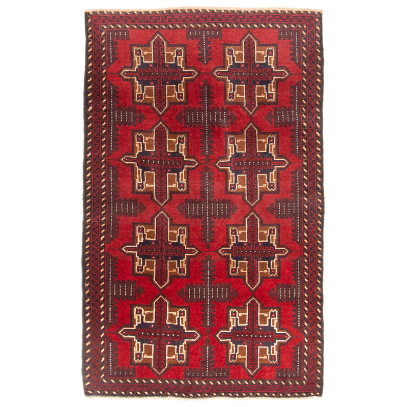 Tapis rouge Teimani 2 pi 11 po x 4 pi 9 po