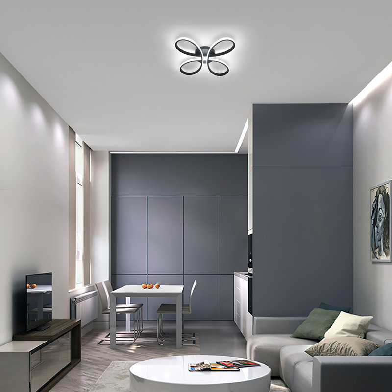 Stylish Flower-Shaped Dimmable Flush Mount with Remote