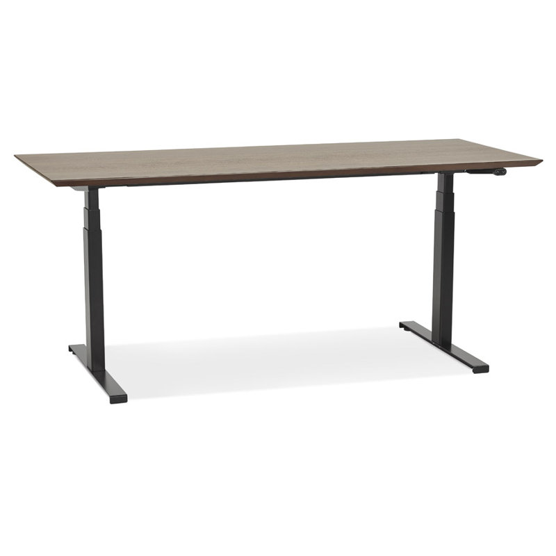 Adjustable Standing Desk, Walnut, Black