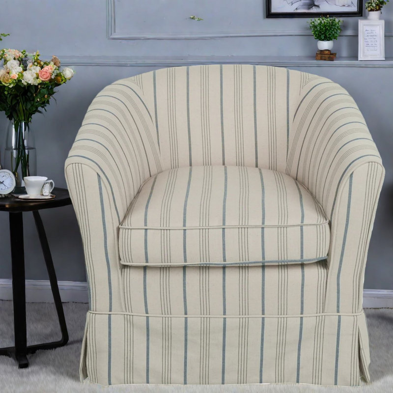 Chaises d'appoint pivotantes, structure en métal et chaise rayée moderne pour la maison
