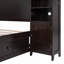 Lit double en bois avec armoire et tablette tout-en-un, espresso