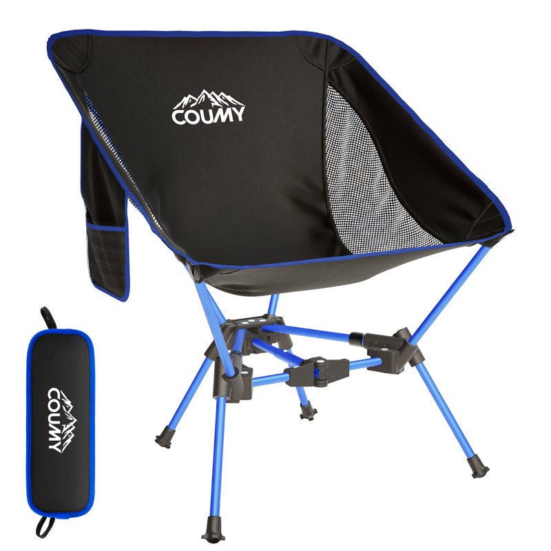 Ultralight Portable Camping Chair, Compact Folding Camping Chair With Side Pockets, Lightweight Backpacking Chair For Outside, Hiking, Travel, Supports 350Lbs For Adults/Kids