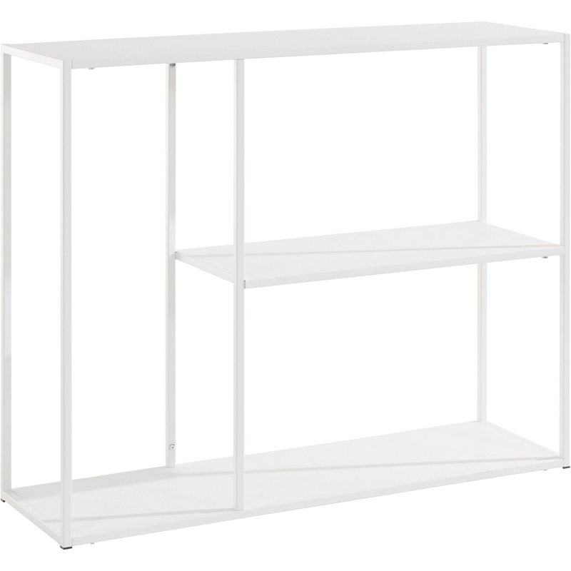 Elmi Steel Etagere Bookcase, White, 80 cm H x 100 cm W x 30 cm D