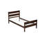 Lit simple avec tête et pied de lit, lit en bois d'hévéa-333191236