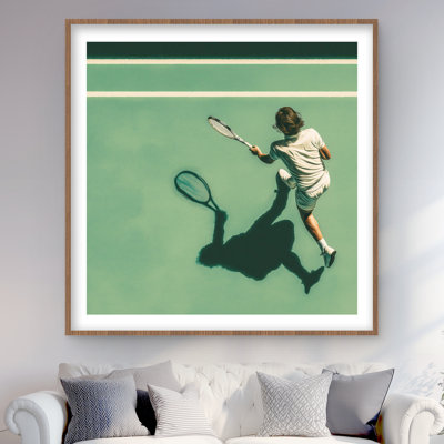 Tennis Player Framed Matted Print for Home Decor
