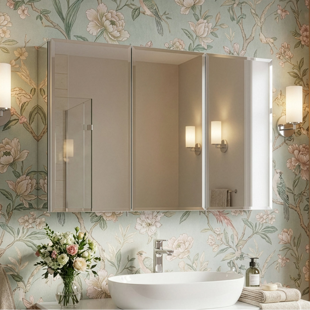 Kennet Triple Door 91.4cm x 66cm Surface Mount Mirror Cabinet