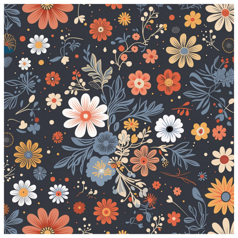 Tapisserie murale florale - Décoration murale à motif, 104 po H x 88 po avec 4 œillets