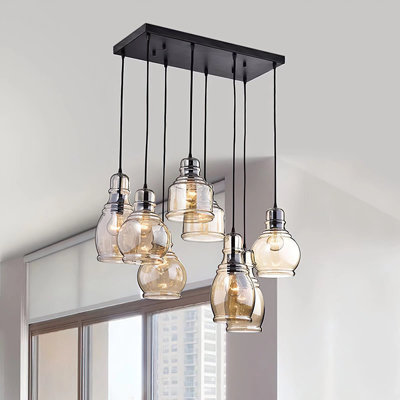 Aldahir 8 - Light Matte Black Cluster Pendant