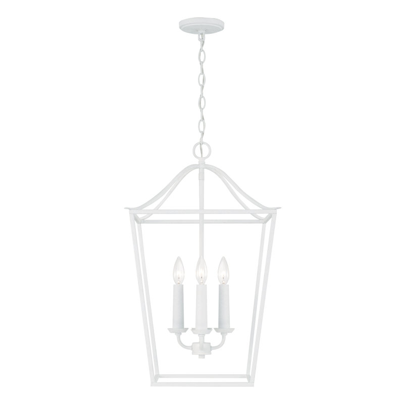 Luminaire suspendu 4 lumières Heidrun, Blanc texturé