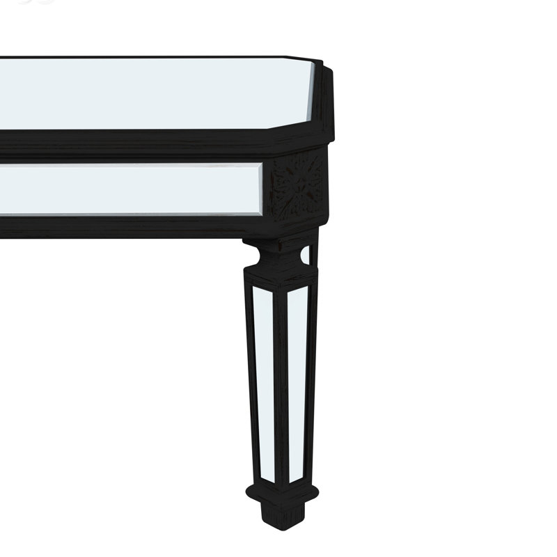 Table basse argentée avec miroir, Noir / argenté