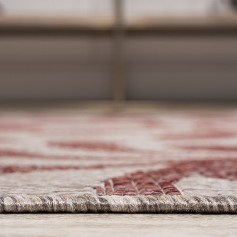 Elsea All Over Indoor/Outdoor Rug, Rectangle 5'3" x 7'7", Red/Beige