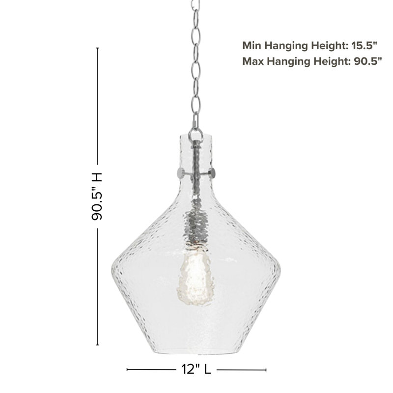 Luminaire suspendu 1 lumière 12,25 po Lenrose