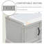 Banc de rangement à 2 tiroirs en gris délavé avec coussin de rangement.