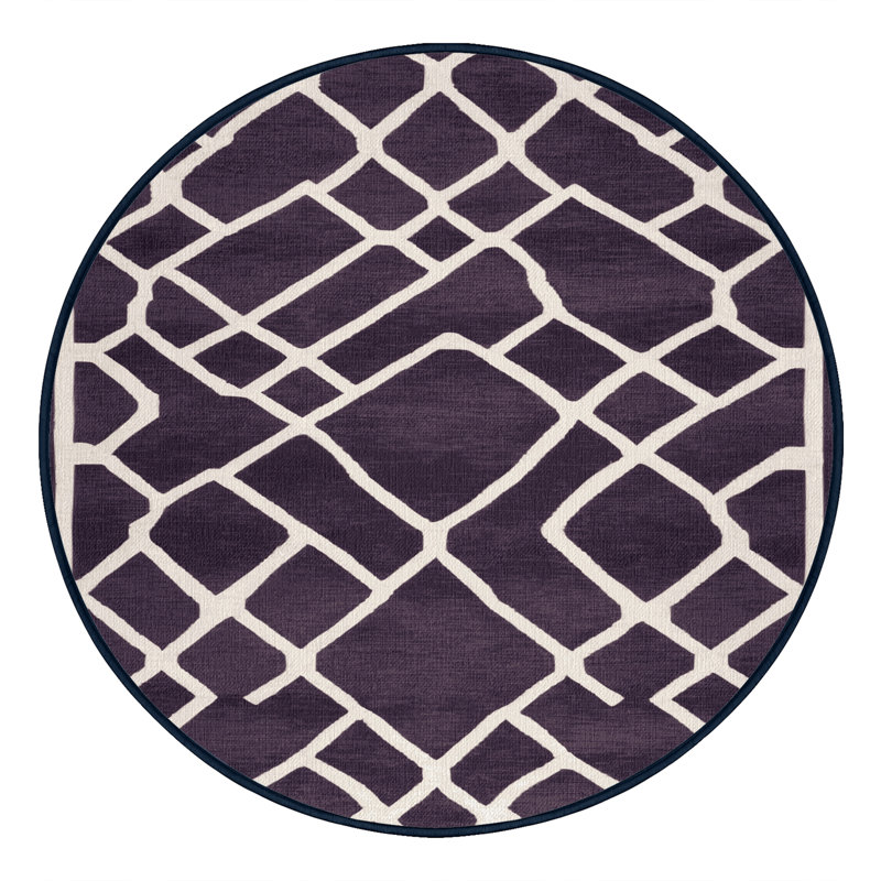 Tapis mauve lavable à la machine, Rond 5 pi