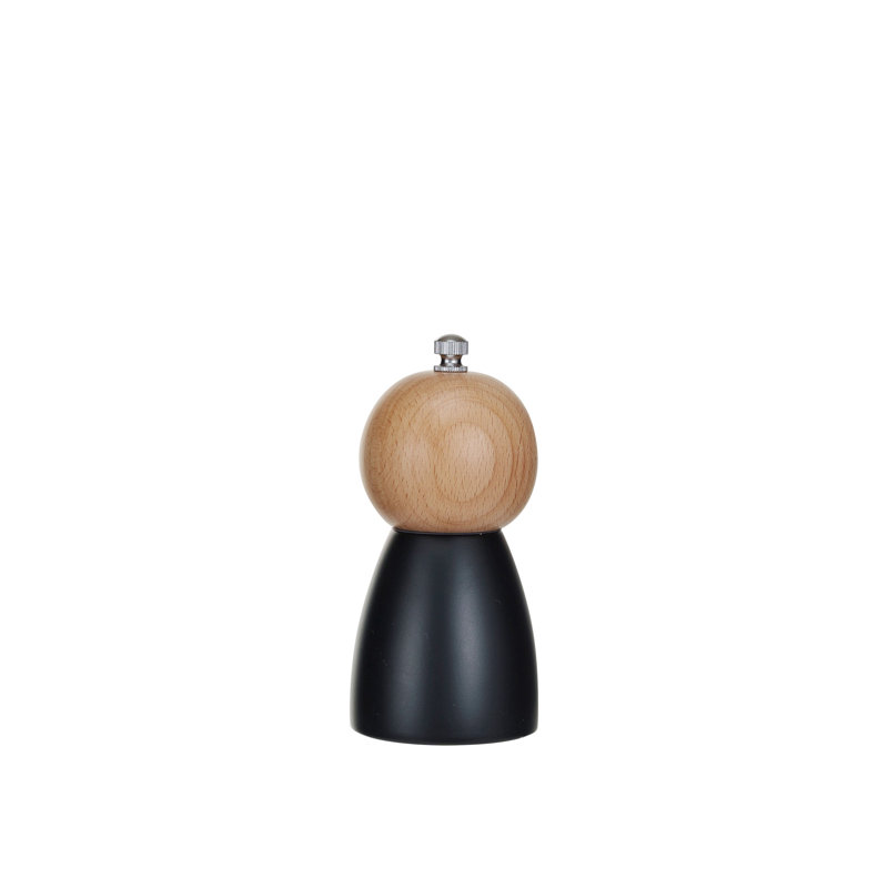 Moulin à sel en bois, H 5,13 po x l 2,38 po x P 2,38 po